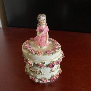 1993 Dezine Tooth Fairy Treasure Trinket Box Hand Painted #5535 3”